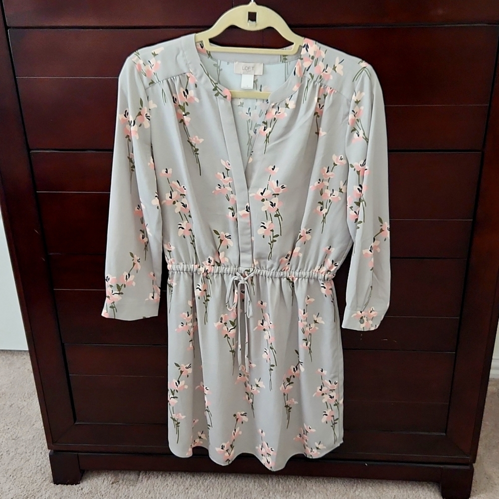 Loft Outlet cherry blossom cinch dress